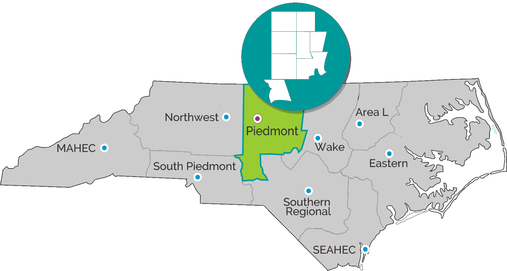 The Piedmont AHEC Service Region